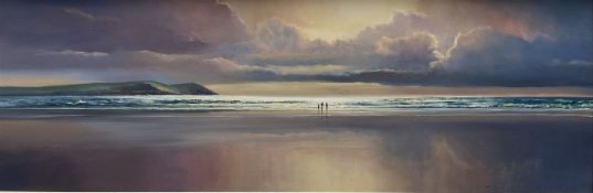Duncan Palmar (British 1964-): 'A Sunset Walk' Cornwall