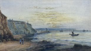 John Francis Branegan (British 1843-1909): 'Sunset on the Scaur - Whitby' watercolour signed and tit