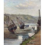 Fred A Simmonds (Derby exh.1892-1936): 'Low Water in the Harbour - Whitby'