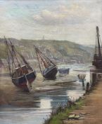 Fred A Simmonds (Derby exh.1892-1936): 'Low Water in the Harbour - Whitby'