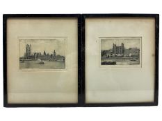 Walter Edwin Law (British 1865-1942): 'The Houses of Parliament' and 'The Tower' of London
