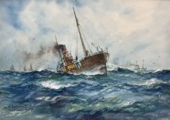 William Minshall Birchall (American 1884-1941): 'North Sea Fishers'
