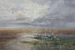 J Booth (British Early 20th century): 'The Coast Near Holywell'