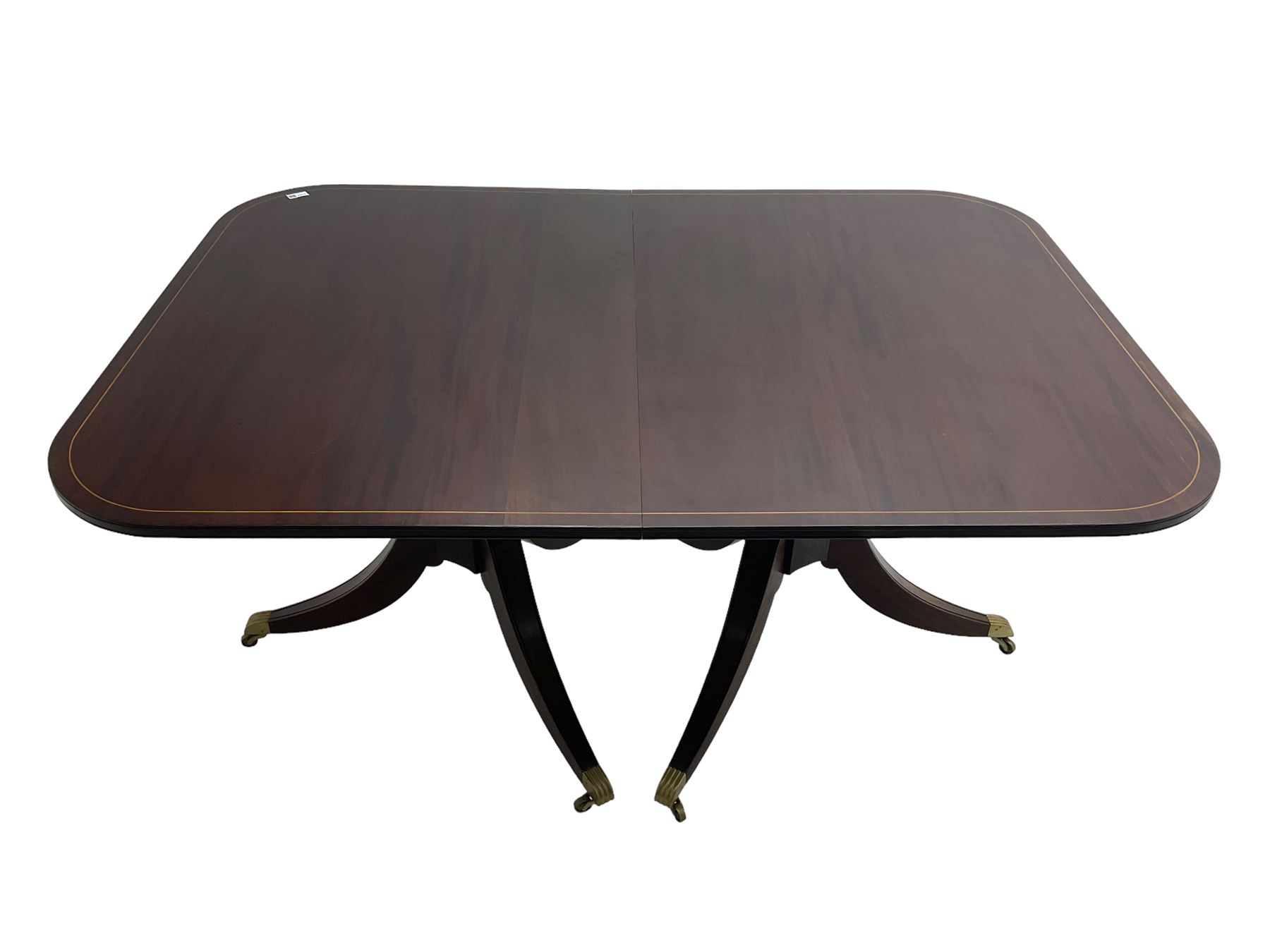 Acorn Industries - Regency design extending twin pillar dining table - Image 8 of 9