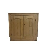 George III pine wall cupboard doors for architectural niche or cupboard