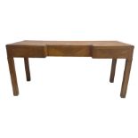 Art Deco mahogany and walnut inverted break front console table