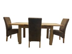 Contemporary oak extending dining table