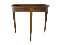 Early 19th century mahogany demi-lune card or side table