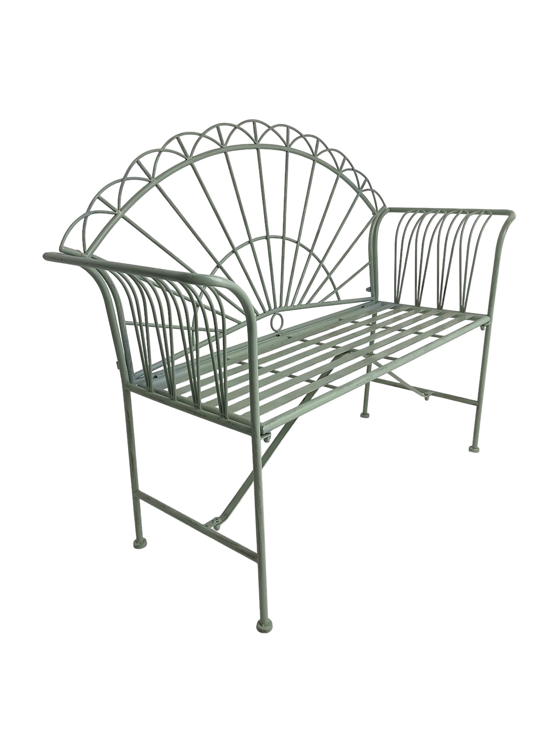 Regency design wrought metal bench - Image 3 of 6
