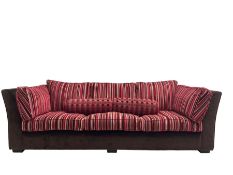 Collins & Hayes - grande three seat sofa upholstered in chocolate fabric