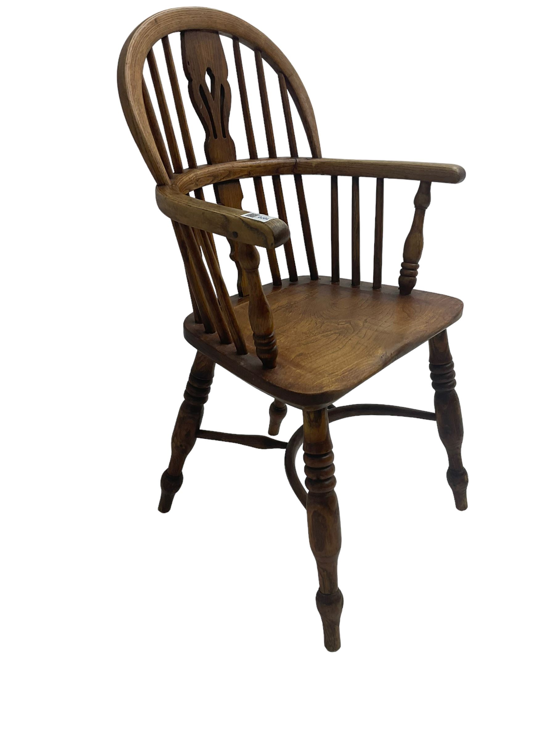 19th century elm and ash Windsor armchair - Image 6 of 6