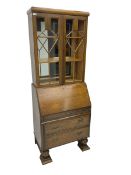 Early 20th century oak bureau bookcase