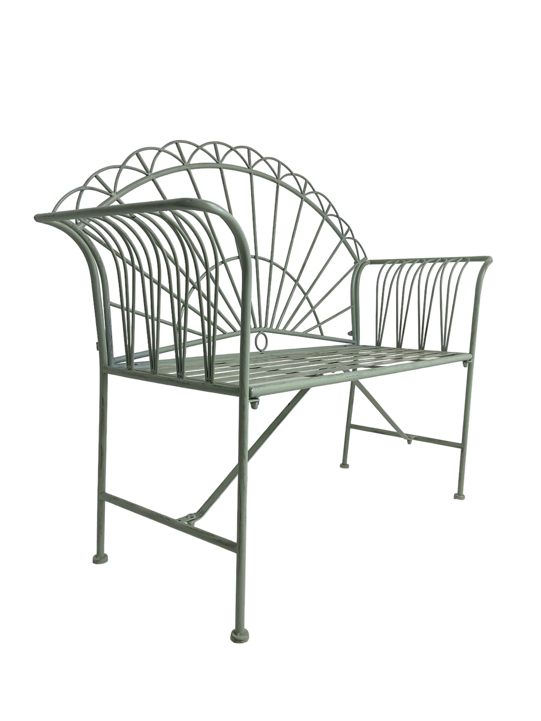 Regency design wrought metal bench - Image 4 of 6