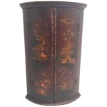 19th century lacquered chinoiserie corner cabinet