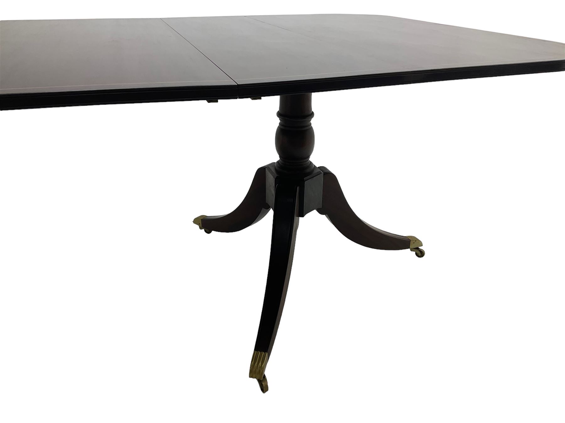 Acorn Industries - Regency design extending twin pillar dining table - Image 6 of 9