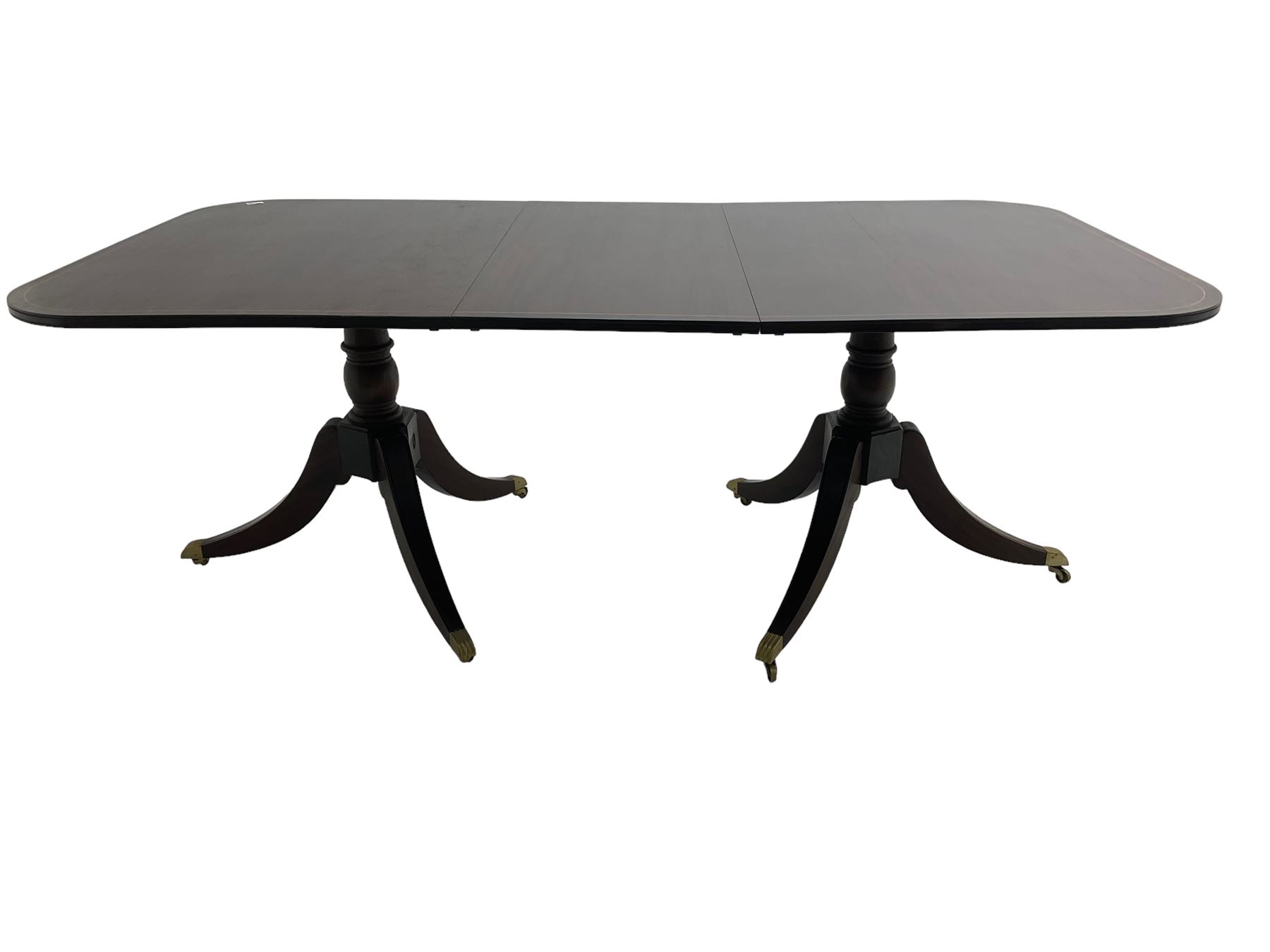 Acorn Industries - Regency design extending twin pillar dining table - Image 2 of 9