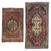 Antique Afghan indigo ground rug