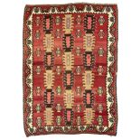 Large red ground Kilim rug or wall hanging