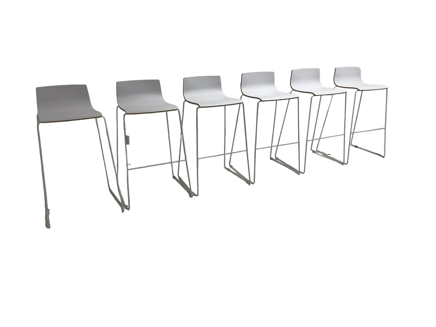 Elite - set six stacking white finish bar stools - Image 5 of 7