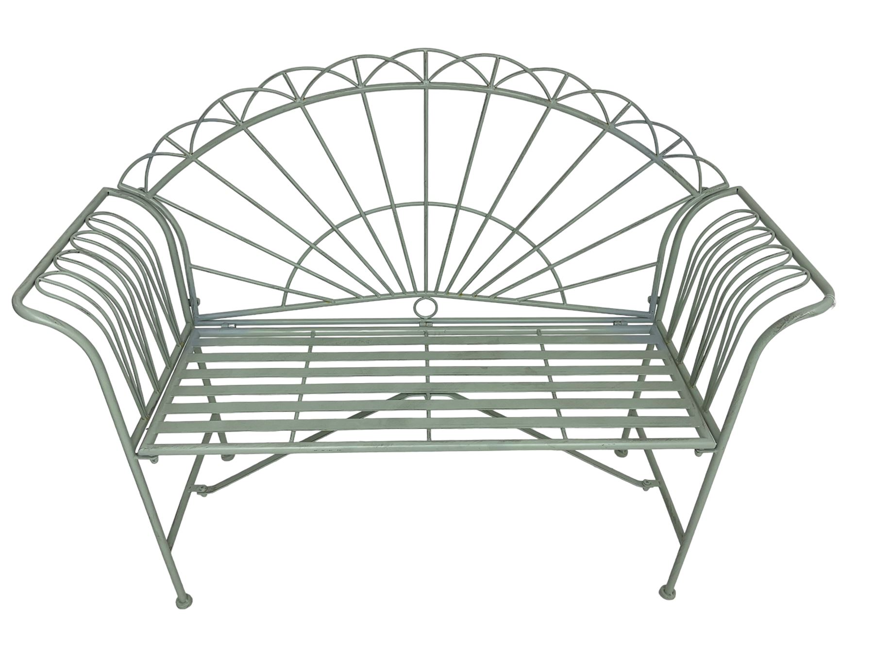 Regency design wrought metal bench - Image 5 of 6