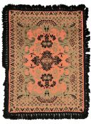 Persian Tabriz design fushia ground rug or wall hanging