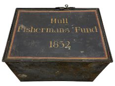 19th century metal and copper lined fish box
