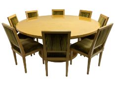 Contemporary beech and maple dining table