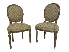Pair 19th century French giltwood drawing room chairs