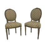 Pair 19th century French giltwood drawing room chairs