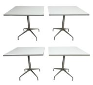 Set four contemporary white finish tables