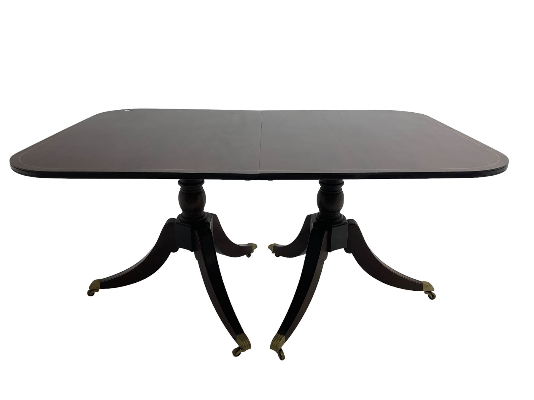 Acorn Industries - Regency design extending twin pillar dining table - Image 7 of 9