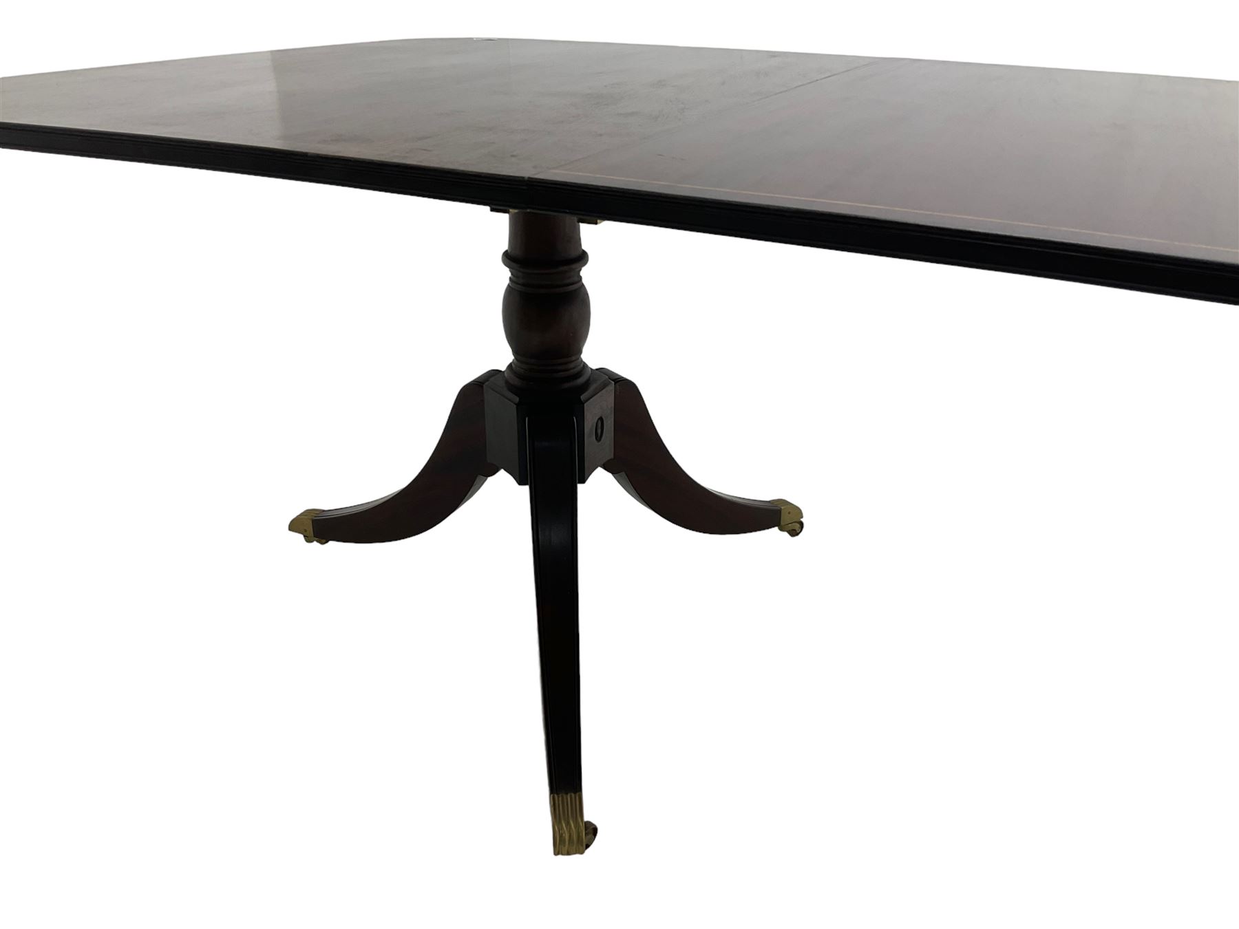 Acorn Industries - Regency design extending twin pillar dining table - Image 5 of 9