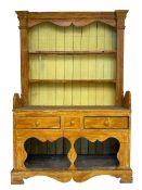 Early 19th century rustic painted pine dresser