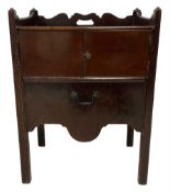 George III mahogany tray top night-cabinet commode