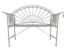 Regency design wrought metal bench