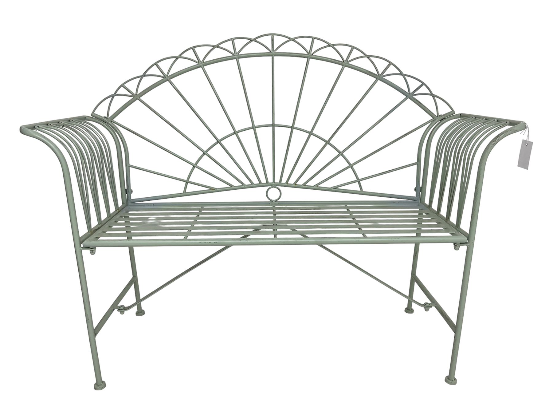 Regency design wrought metal bench - Image 2 of 6