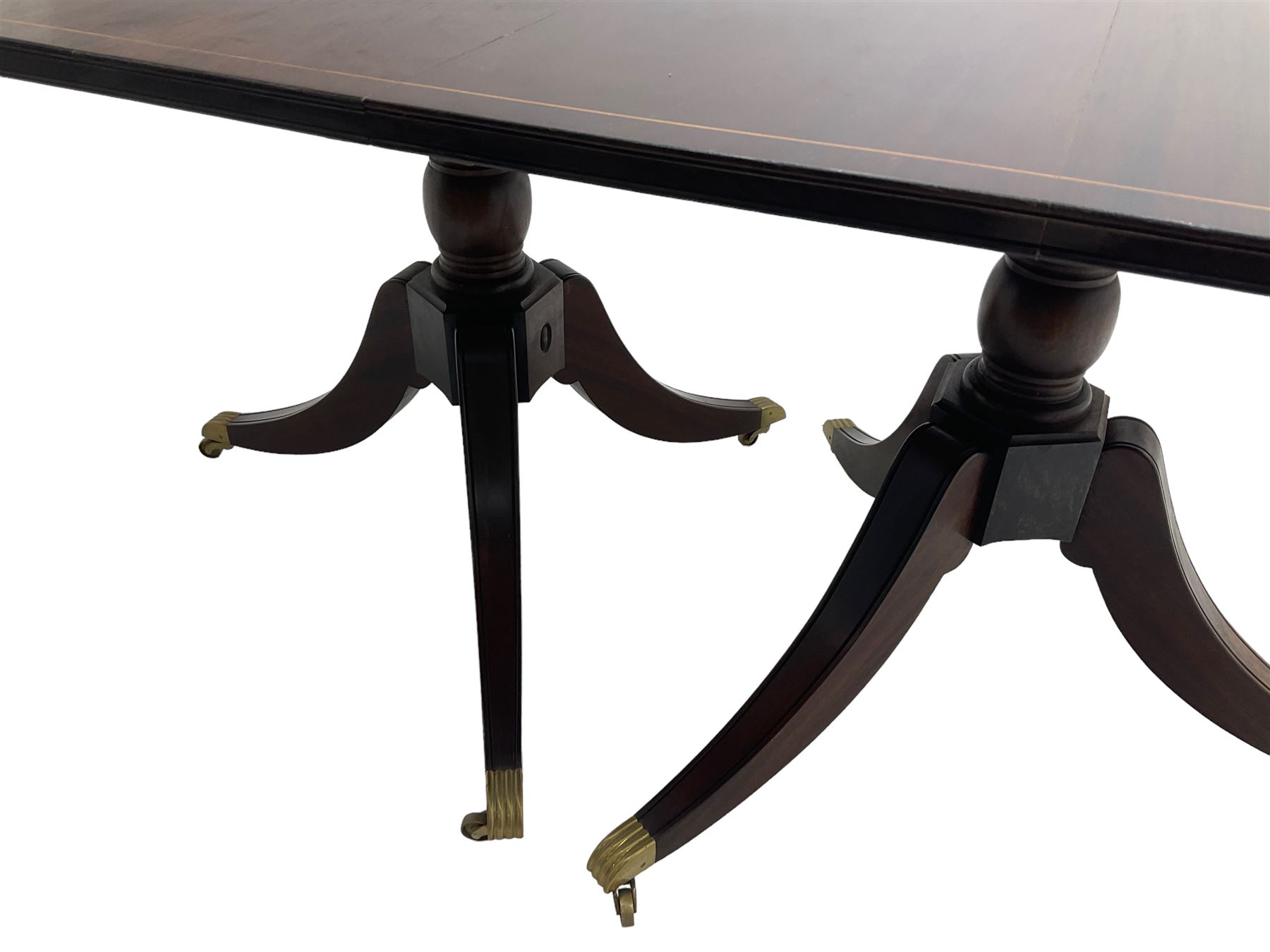 Acorn Industries - Regency design extending twin pillar dining table - Image 9 of 9