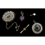 Victorian and later jewellery including gold amethyst heart pendant