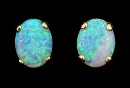 Pair of 14ct gold opal stud earrings