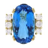 18ct gold oval blue topaz ring