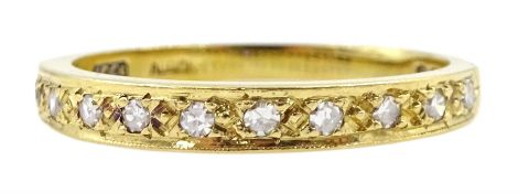 18ct gold channel set round brilliant cut diamond half eternity ring
