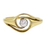 Early 20th century 9ct gold single stone old cut diamond ring