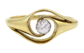 Early 20th century 9ct gold single stone old cut diamond ring