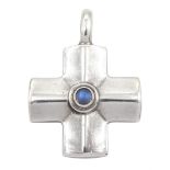 Georg Jensen silver moonstone cross pendant