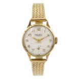 Majex ladies 9ct gold manual wind wristwatch