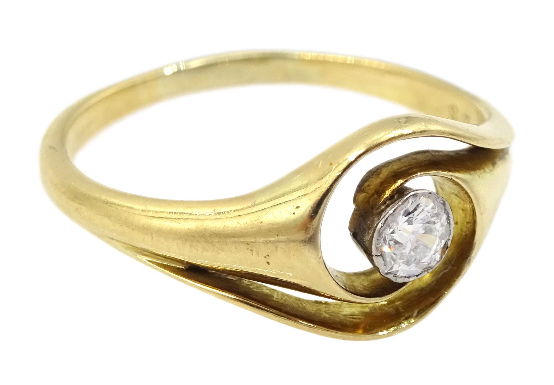 Early 20th century 9ct gold single stone old cut diamond ring - Image 3 of 4