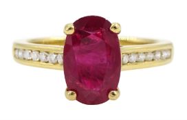 18ct gold oval ruby ring