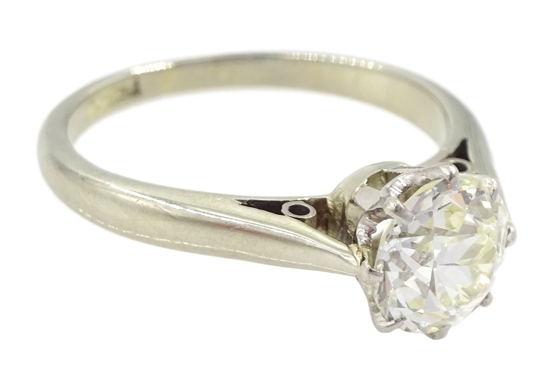 White gold single stone old cut diamond ring - Image 3 of 4