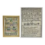 18th century alphabet cross stitch sampler
