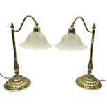 Pair of brass table lamps